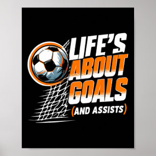 Voetbal Leven Gaat Over Doelen En Ists Voetbalspel Poster
