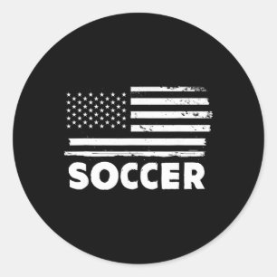 Voetbal Leven Usa Vlag Patriottisch Sport Ontwerp  Ronde Sticker