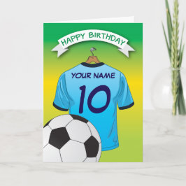 Voetbal Lichtblauw Shirt Sport Verjaardag Kaart