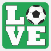 Voetbal LIEFDE Fun Sport Speler Vierkante Sticker (Voorkant)