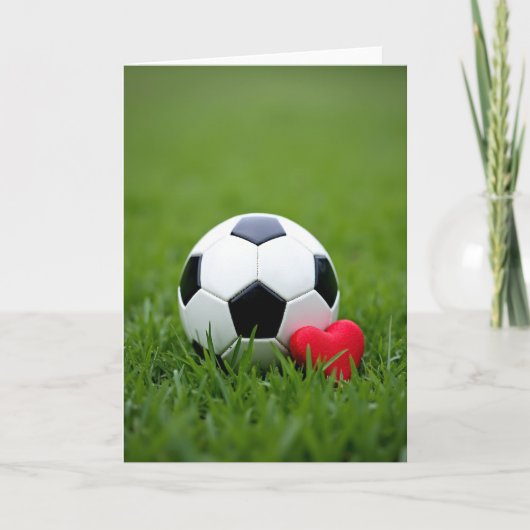 Voetbal Liefde Hart Gevoelde Kaart (Voorkant)