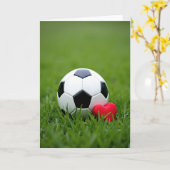 Voetbal Liefde Hart Gevoelde Kaart (Gele Bloem)