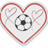 Voetbal Liefde Hart  Sticker (Voorkant)