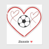 Voetbal Liefde Hart  Sticker (Vel)