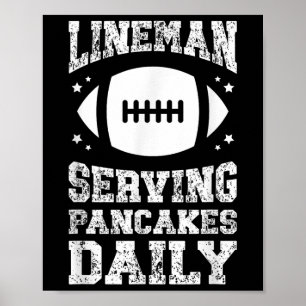 Voetbal Lineman die pannenkoeken serveert Aanvalle Poster