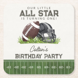 Voetbal Little All Star Touchdown Verjaardagsfeest Kartonnen Onderzetters