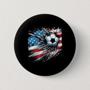 Voetbal Ll 4 juli jongens Amerikaanse vlag patriot Ronde Button 5,7 Cm