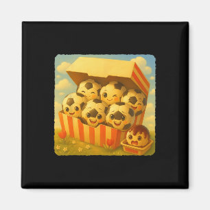 Voetbal Ll Kipnuggets Schattig Kawaii Grappig Snel Magneet