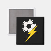 Voetbal Ll Met Gele Bliksemschicht Teamcoach Of Magneet (Voorkant / Achterkant)
