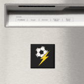 Voetbal Ll Met Gele Bliksemschicht Teamcoach Of Magneet (Insitu (Vaatwasser))