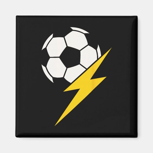 Voetbal Ll Met Gele Bliksemschicht Teamcoach Of Magneet (Voorkant)