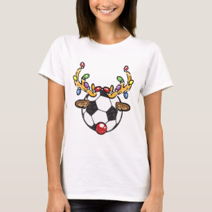 Voetbal Ll Rendier Kerst Pyjama X-mas Lichten S T-shirt