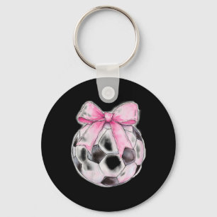 Voetbal Ll Roze Coquette Boog Fijne Lint Meisjes Z Sleutelhanger