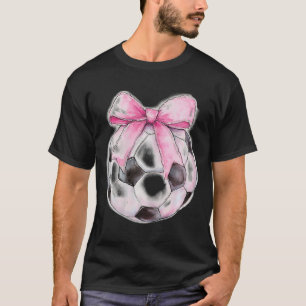Voetbal Ll Roze Coquette Strikje Sierlint Meisjes T-shirt