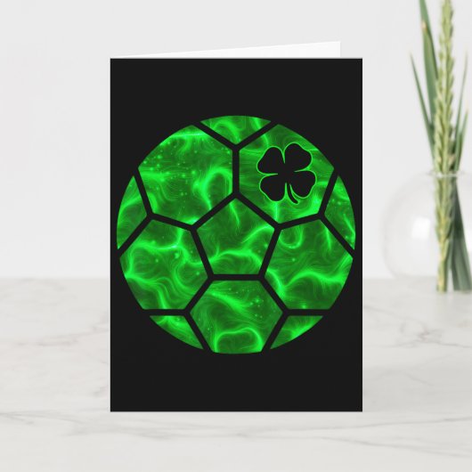 Voetbal Ll Shamrock Lucky Clover Ierse St. Patrick Kaart (Voorkant)