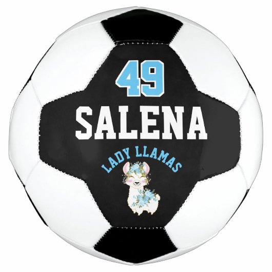 Voetbal Llama - Blauw, zwart en wit (Voorkant)