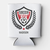 Voetbal Logo aangepaste naam Blikjeskoeler (Voorkant)