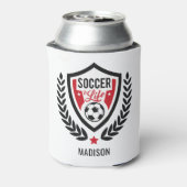 Voetbal Logo aangepaste naam Blikjeskoeler (Blikje Achterkant)
