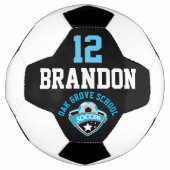 Voetbal Logo - Babyblauw, zwart en wit (Voorkant)