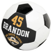 Voetbal Logo - Goud, zwart en wit (Drie kwart)