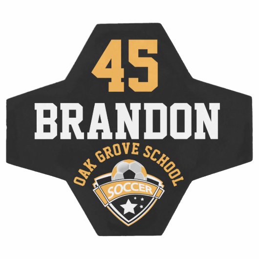 Voetbal Logo - Goud, zwart en wit (Enkel)