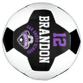 Voetbal Logo - Paars, zwart en wit (Gedraaid)