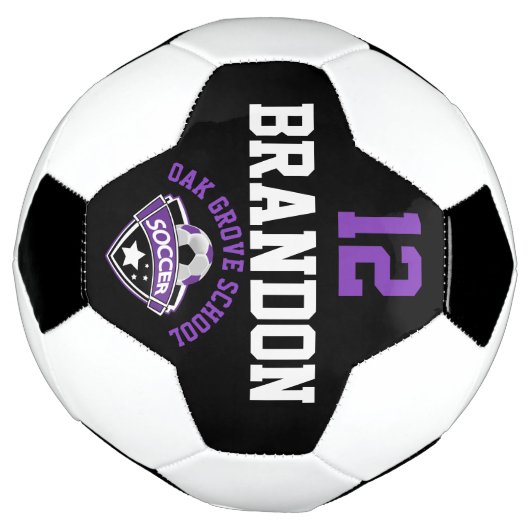 Voetbal Logo - Paars, zwart en wit (Gedraaid)