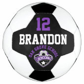 Voetbal Logo - Paars, zwart en wit (Voorkant)