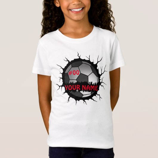 Voetbal Logo, Voetbal Aangepaste naam Voetbal, Voe T-shirt (Voorkant)