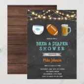 Voetbal luier bier uitnodiging (Voorkant / Achterkant)