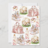 Voetbal luxe meisje verjaardag bedankkaart (Achterkant)