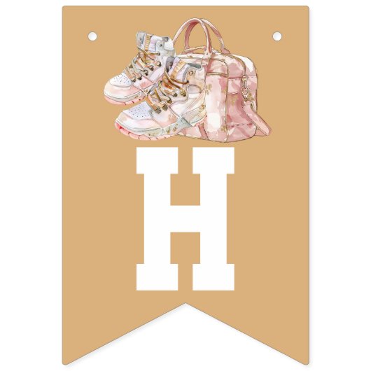 Voetbal luxe meisje verjaardag vlaggetjes (Tweede vlag)