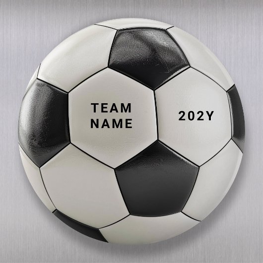 Voetbal Magnet | Gepersonaliseerde Teamnaam Jaar