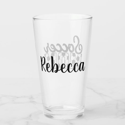 Voetbal Mam en Name Glass Glas (Achterkant)