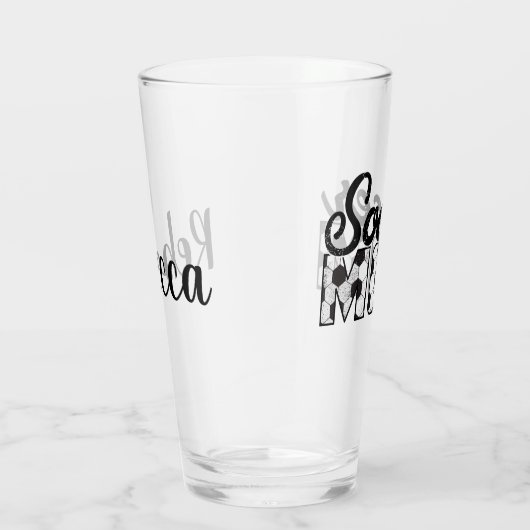 Voetbal Mam en Name Glass Glas (Rechts)