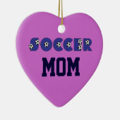 Voetbal Mam in Blauw Keramisch Ornament (Rechts)