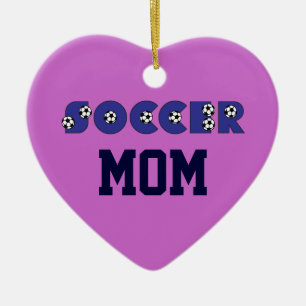Voetbal Mam in Blauw Keramisch Ornament