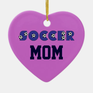 Voetbal Mam in Blauw Keramisch Ornament