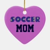 Voetbal Mam in Blauw Keramisch Ornament (Achterkant)