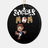 Voetbal Mam Leopard Cute Boy die voetbal speelt Keramisch Ornament (Links)