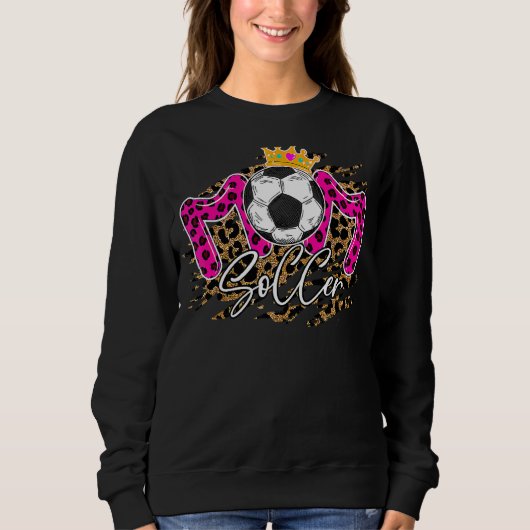 Voetbal Mam Leopard Moederdag 2022 Voetbal Mam B Trui (Voorkant)