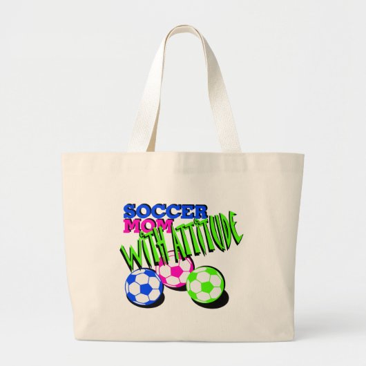 Voetbal Mam met Attitude Grote Tote Bag (Voorkant)