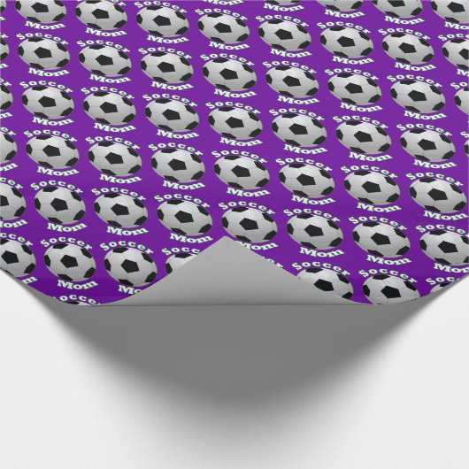 Voetbal mam op Paars Cadeaupapier (Hoek)
