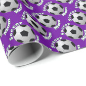 Voetbal mam op Paars Cadeaupapier (Rol Hoek)