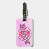 Voetbal Mam Paars & Roze Bagage Bagagelabel (Voorkant verticaal)