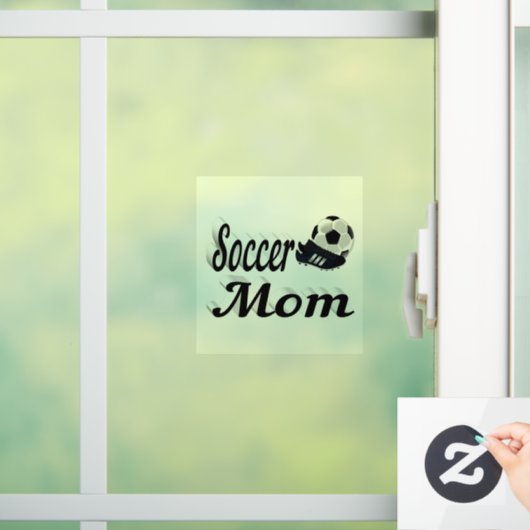 Voetbal mam raamsticker (Huis)