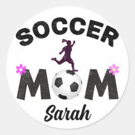 Voetbal mam ronde sticker