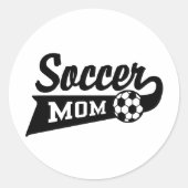 Voetbal mam ronde sticker (Voorkant)