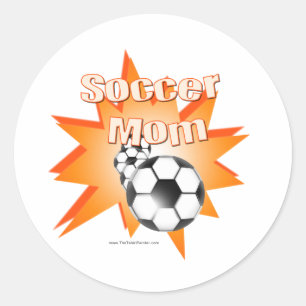 Voetbal mam ronde sticker
