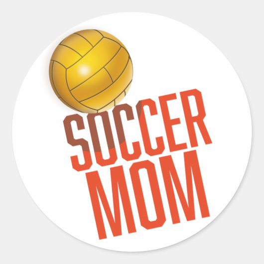 Voetbal mam ronde sticker (Voorkant)